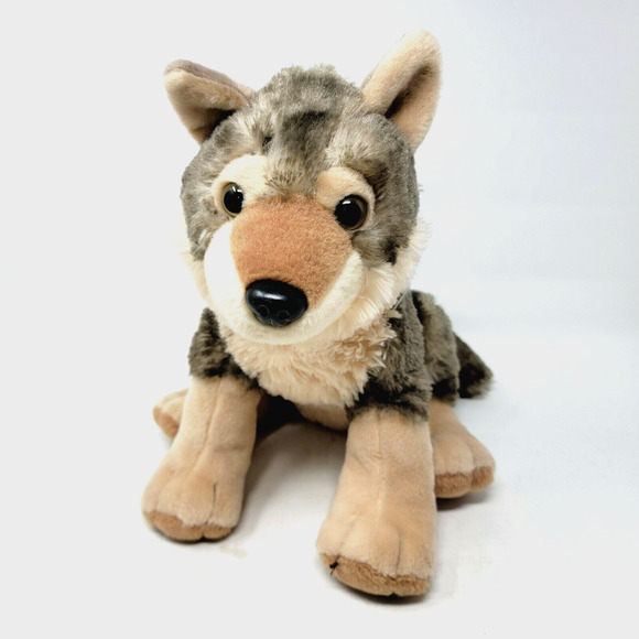 Wild Republic Sitting Brown Timber Wolf Soft Plush Stuffed Animal Toy Friend 12" - Picture 1 of 9